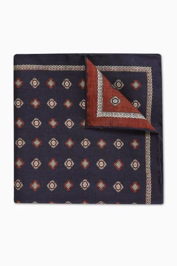 Printed Pocket Square in Silk