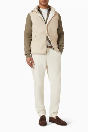 Down Vest in Bonded Wool Flannel