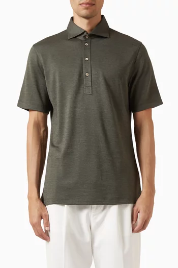 Polo T-shirt in Wool-silk