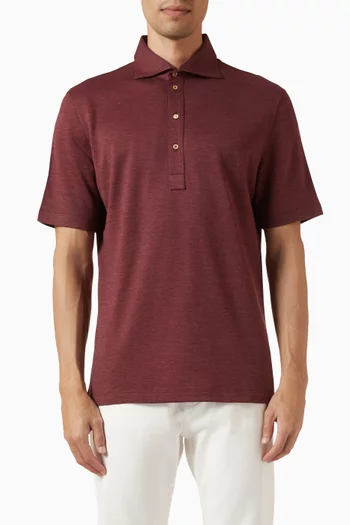 Polo T-shirt in Wool-silk