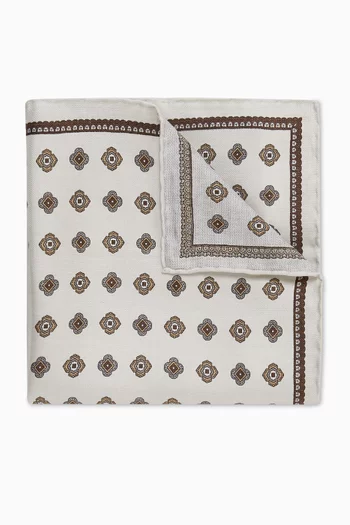 Printed Pocket Square in Silk