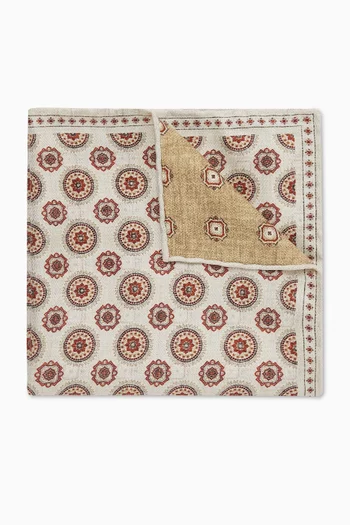Printed Pocket Square in Silk