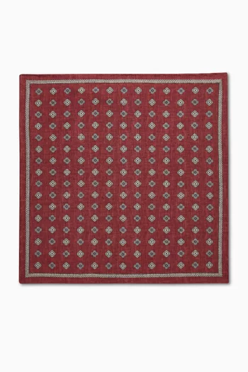 Printed Pocket Square in Silk