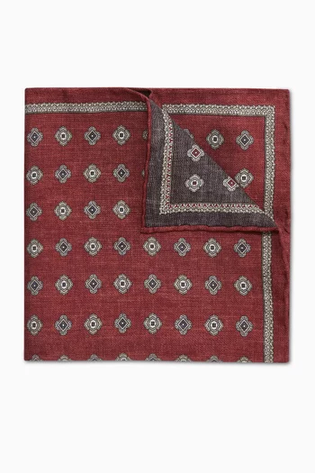 Printed Pocket Square in Silk