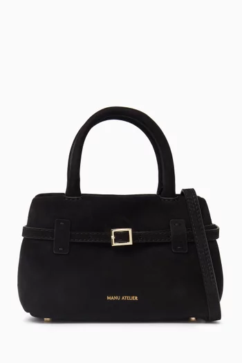 Mini Le Cambon 20 Top-handle Bag in Suede