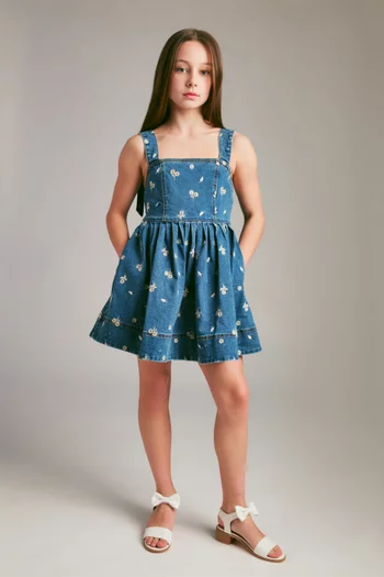 Catalina Daisy Mini Dress in Denim