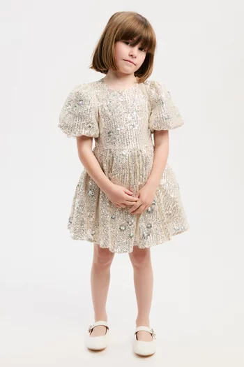 Isabel Flower Sequin Dress