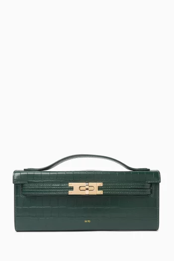 Small Bria Top-handle Bag in Croc-embossed Leather