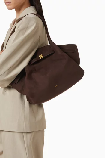 Medium Hana Tote Bag in Faux Suede