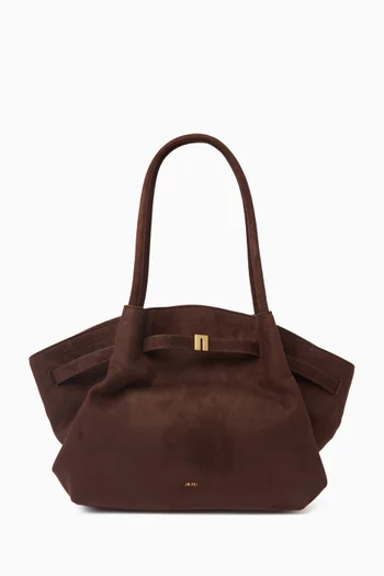 Medium Hana Tote Bag in Faux Suede