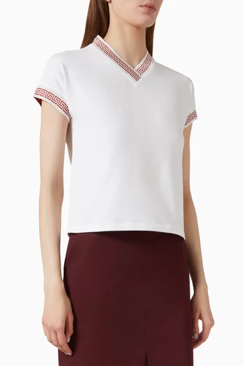 Greca-trim T-shirt in Cotton-jersey
