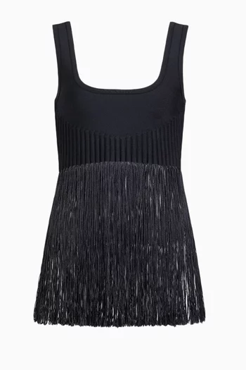 Fringed Knit Top