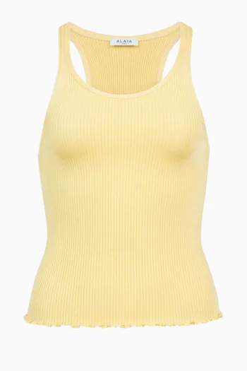 Crop Tank Top in Silk Rib-knit