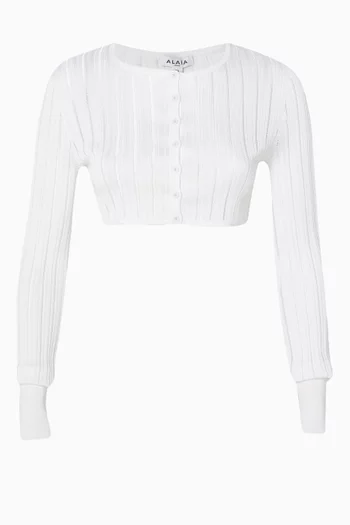 Shiny Crinoline Cropped Cardigan