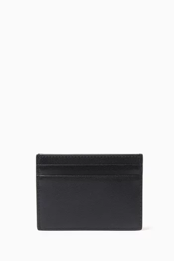 Logo Card Case in Grained Leather