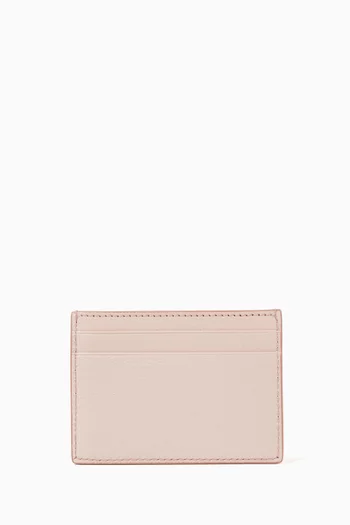 Logo Lettering Card Holder in Leather