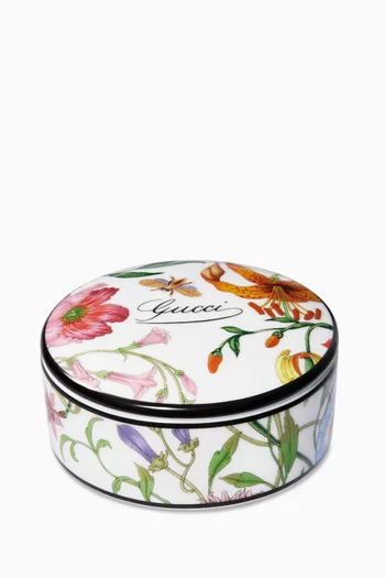 x Ginori 1735 Flora-print Round Box in Porcelain