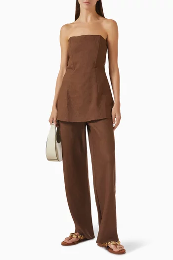 Gale Mid-rise Pants in Linen