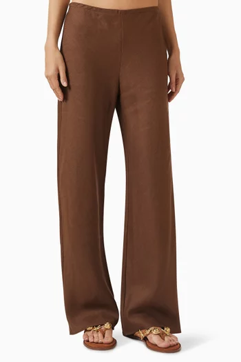Gale Mid-rise Pants in Linen