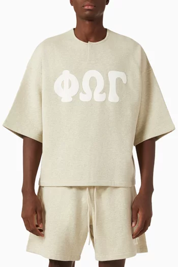 3/4 Henley Sweatshirt in Cotton Fleece