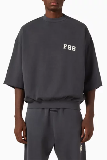 3/4 Sleeve Crewneck Sweatshirt in Cotton Fleece