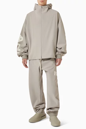 Full Zip Hooded Anorak in Sporty Nylon