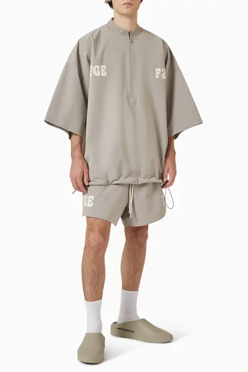 Half Zip Baseball Shirt in Sporty Nylon