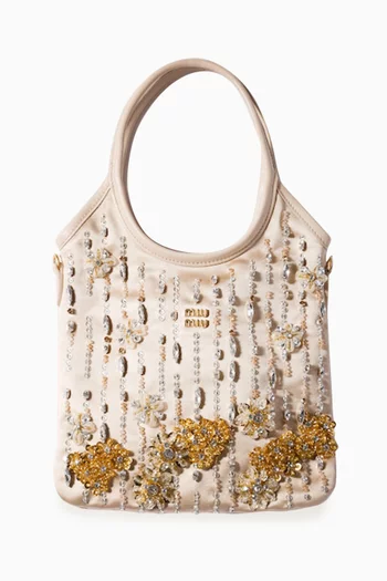 Mini Ivy Embroidered Bag in Satin