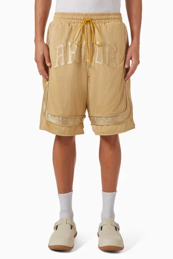 Baggy Collegiate Logo Shorts in Mesh