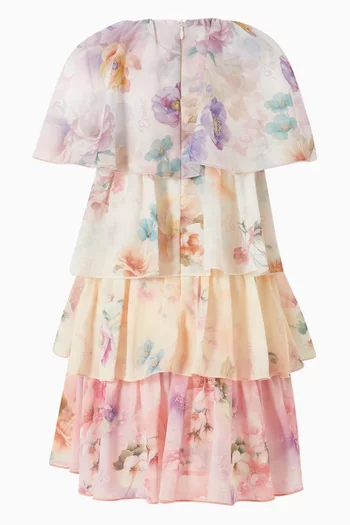 Floral-print Dress in Chiffon