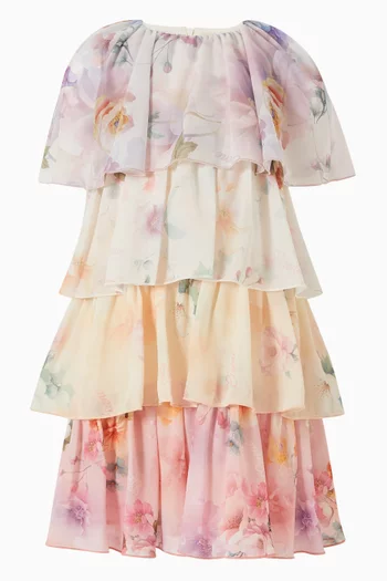 Floral-print Dress in Chiffon