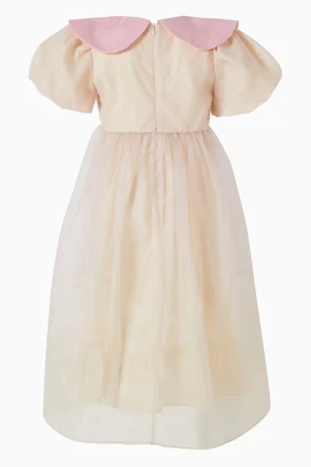 Puff Sleeves Dress in Organza