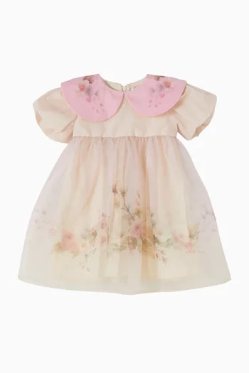Puff Sleeves Dress in Organza