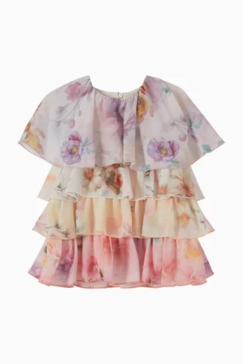 Floral-print Dress in Chiffon