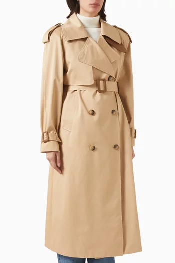Belted Trench Coat in Cotton