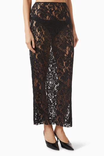 Sheer Maxi Skirt in Lace