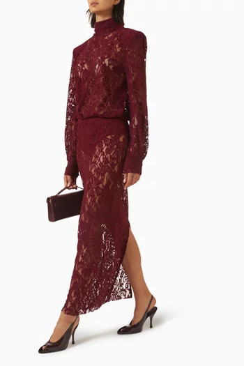 Sheer Maxi Skirt in Lace