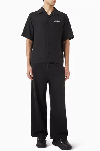 Embroidered Logo Camp Shirt