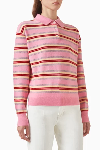 Collegiate Stripe Polo in Cashmere