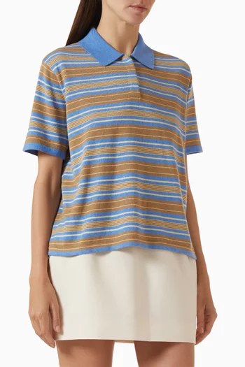 Rugby Polo Top in Cotton Blend