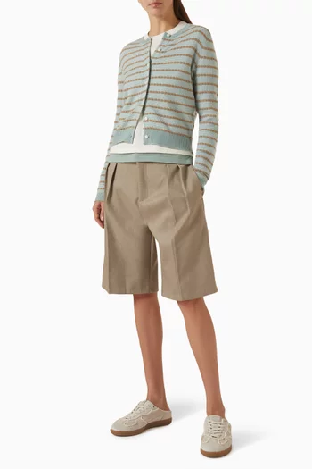 Pebble Stripe Jane Cardigan in Cashmere