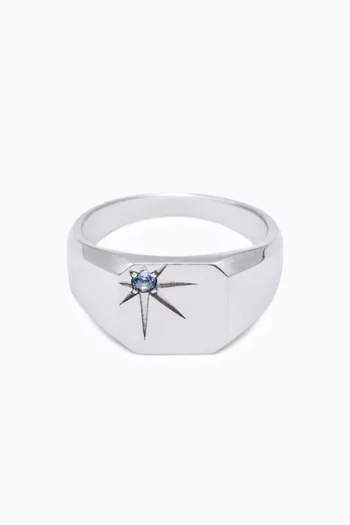 Guardian Ring in Rhodium-plated Sterling Silver