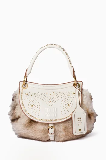Rendez-vous Metal-studded Bag in Shearling & Nappa Leather