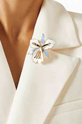 1980s Vintage Orchid Brooch