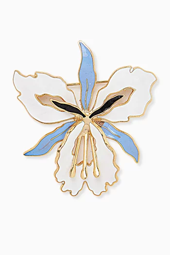 1980s Vintage Orchid Brooch