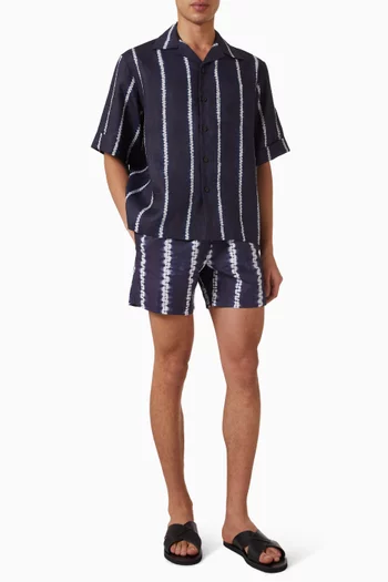 Shibori Stripe Classic Swim Shorts