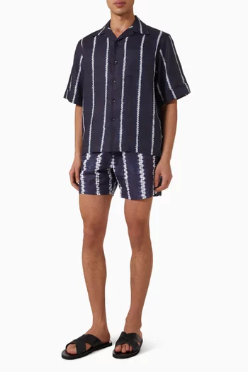 Shibori Stripe Shirt in Linen