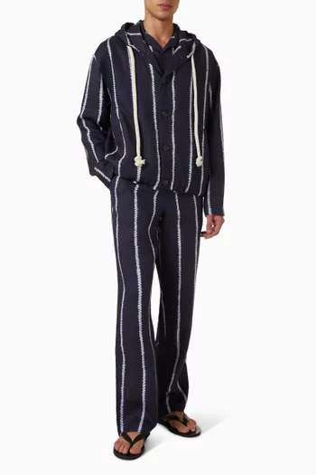 Shibori Stripe Pants in Linen