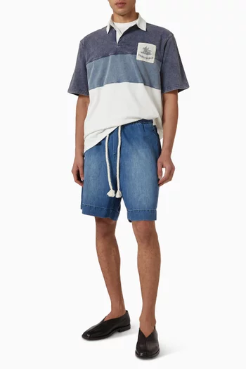 Patch Rugby Polo Shirt in Cotton