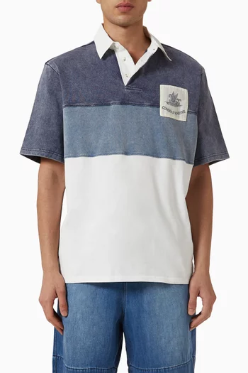 Patch Rugby Polo Shirt in Cotton